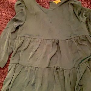 Green ruffle tier dress